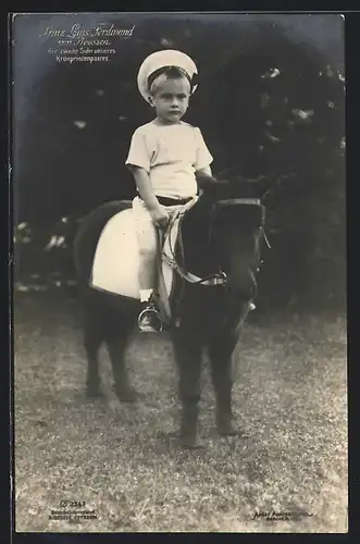 AK Prinz Louis Ferdinand von Preussen reitet auf seinem Pony