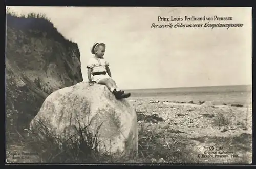 AK Prinz Louis Ferdinand von Preussen am Strand