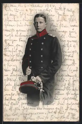 AK Prinz Eitel Friedrich von Preussen in Uniform mit Säbel