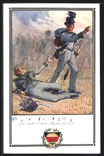 Künstler-AK Karl Friedrich Gsur: Deutscher Schulverein NR 376: Zwei Kameraden im Felde