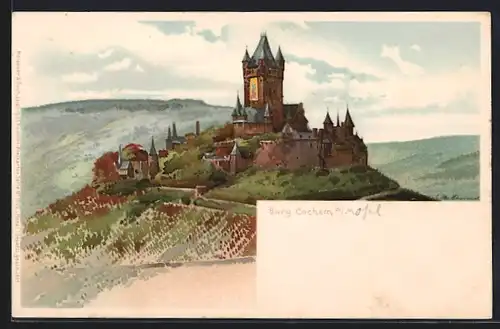 Künstler-AK Otto Hammel: Cochem a. M., Burg Cochem