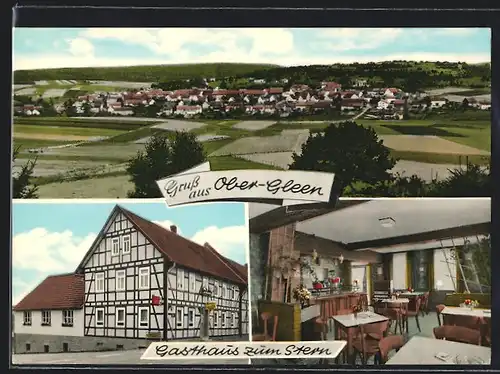 AK Ober-Gleen, Gasthaus zum Stern, Ortsansicht