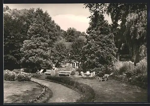 AK Mühlstedt, Genesungsheim Buchholzmühle, Parkpartie