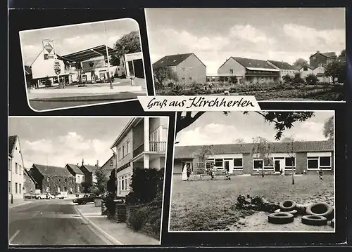 AK Kirchherten, Aral-Tankstelle, Kindergarten, Strassenpartie