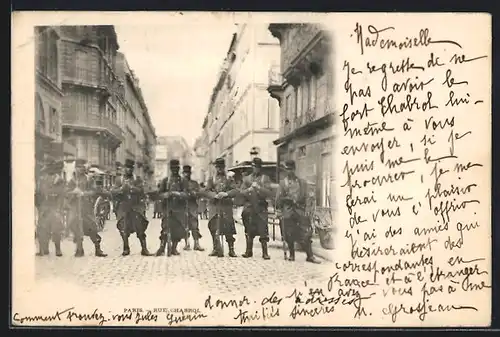 AK Paris, Belagerung Fort Chabrol, Antisemit Jules Guerin, Strassenblockade durch Soldaten