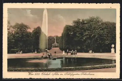 AK Wien, Obelisk-Allee im Schlossgarten Schönbrunn