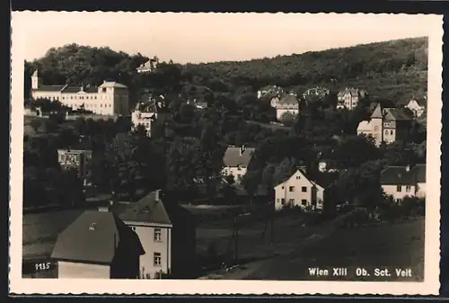 AK Wien-Ob. Sct. Veit, Ortsansicht mit St. Josefsheim aus der Vogelschau