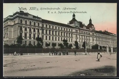 AK Wien-Breitensee, Die K. u. k. Infanterie-Kadettenschule in der Hütteldorferstrasse