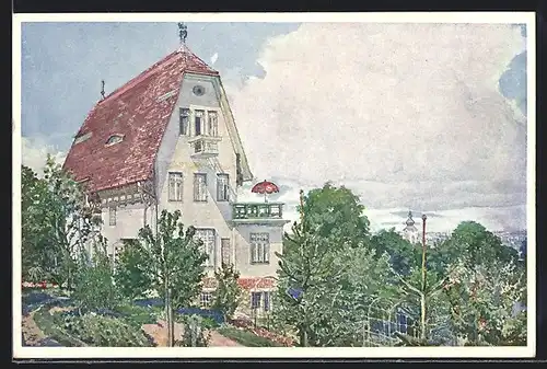 Künstler-AK Wien-Ober-St. Veit, Landhaus Karl Scheibe