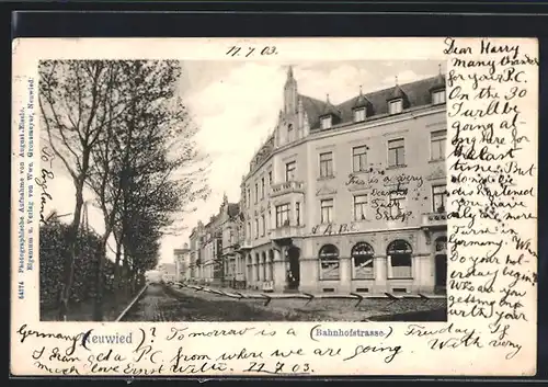 AK Neuwied, Augustastrasse Ecke Bahnhofstrasse