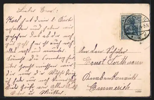 AK Geldern, Strasse Haag`scher Weg mit Anwohnern