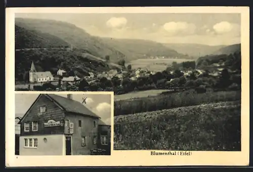 AK Blumenthal / Eifel, Totalansicht, Gasthaus Wilhelm spang