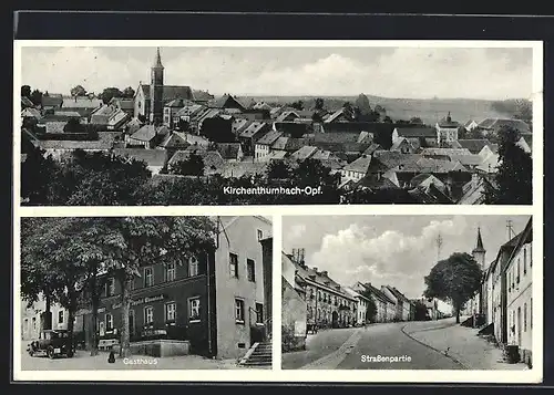 AK Kirchenthumbach / Opf., Gasthaus Thumbeck, Strassenpartie, Ortsansicht