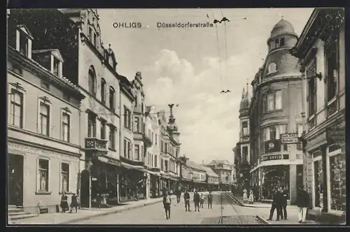 AK Ohligs, Düsseldorferstrasse, Gasthaus Neue Post Herm. Rehbein