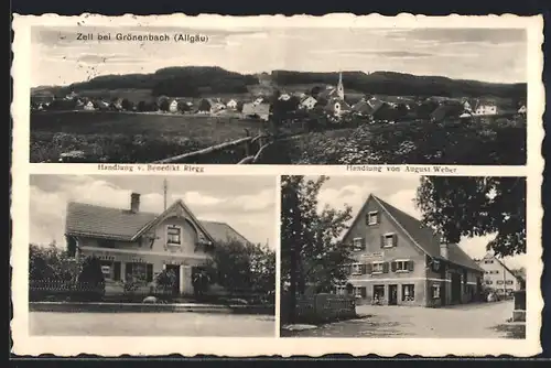 AK Zell / Grönenbach, Handlung v. Benedikt Riegg, Handlung von August Weber, Teilansicht