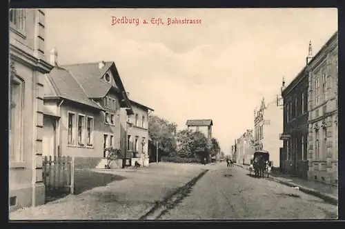 AK Bedburg a. Erft, Blick in die Bahnstrasse