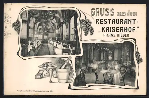 AK Wien, Restaurant Kaiserhof, Inh. Franz Rieder, Ebendorfer Strasse 2