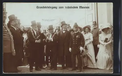 AK Wien, Grundsteinlegung zum technischen Museum, 20.06.1909