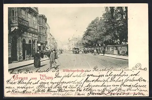 AK Wien, Passanten in der Währingerstrasse