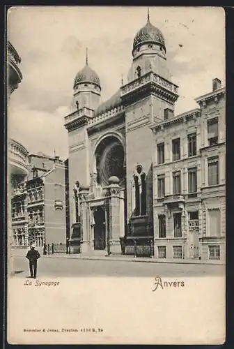 AK Anvers, Synagoge im Sonnenschein