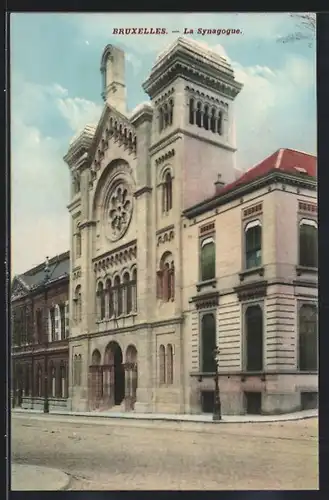 AK Brüssel / Bruxelles, La Synagogue, Ansicht der Synagoge