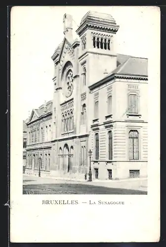 AK Brüssel / Bruxelles, la Synagogue, Blick zur Synagoge