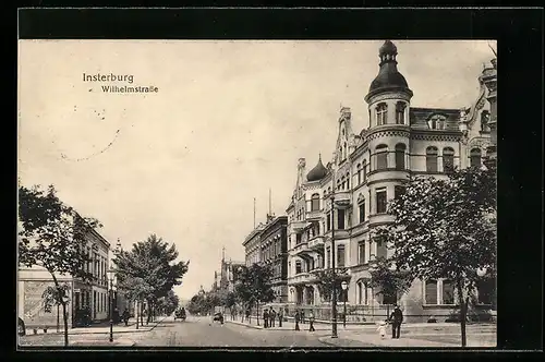 AK Insterburg, Strassenkreuzung in der Wilhelmstrasse