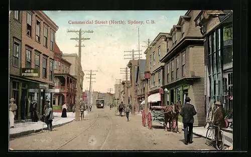 AK Sydney, C.B., Commercial Street North, Strassenbahn