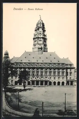 AK Dresden, Blick zum Neuen Rathaus