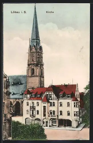 AK Löbau i. S., Blick zur Kirche