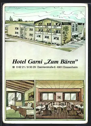 AK Dossenheim, Hotel Garni Zum Bären in der Daimlerstrasse 6