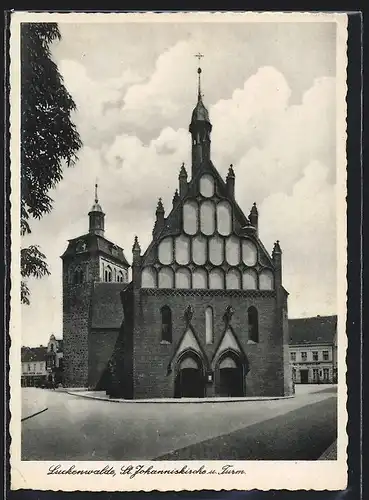 AK Luckenwalde, St. Johanniskirche und Turm