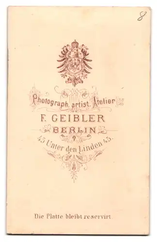 Fotografie F. Geibler, Berlin, Unter den Linden 45, Beamter der preussischen Eisenbahn in Uniform