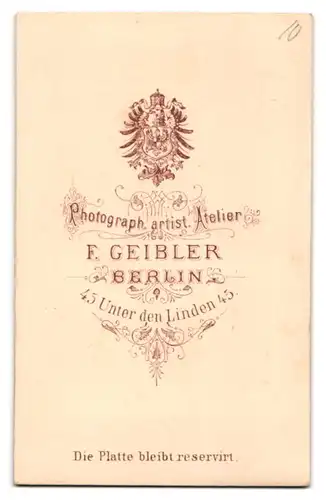 Fotografie F. Geibler, Berlin, Unter den Linden 45, preussischer Eisenbahner in Uniform mit Orden am Revers