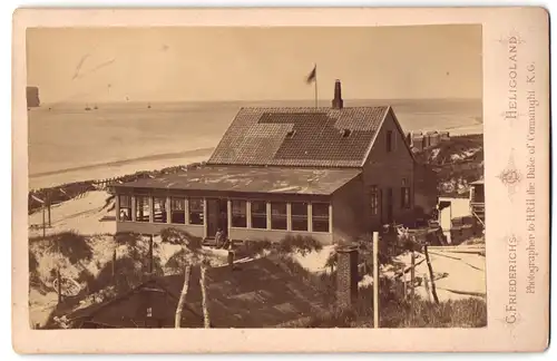 Fotografie G. Friederichs, Heligoland, Ansicht Helgoland, Blick auf das Restaurant Dünenhaus