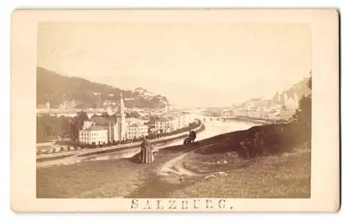 Fotografie F. Grainer, Reichenhall, Ansicht Salzburg, Blick nach der Stadt mit der Evangelische Christuskirche