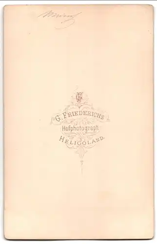 Fotografie G. Friedrichs, Heligoland, Ansicht Helgoland, der Mönch