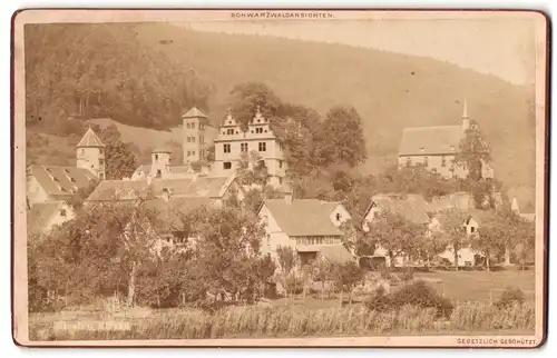 Fotografie C. Fuchs, Calw, Ansicht Calw, Teilansicht des Ortes mit dem Jagdschloss Hirsau