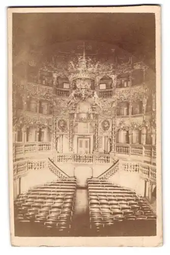 Fotografie unbekannter Fotograf, Ansicht Bayreuth, Innenansicht des Opernhaus der Markgrafen