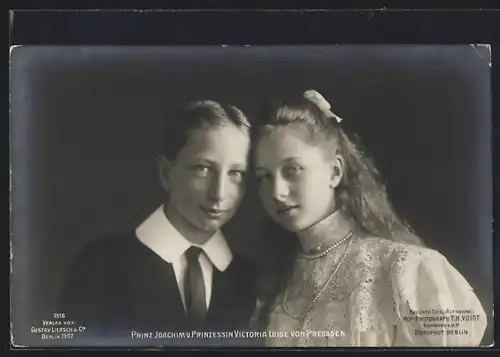 AK Portrait Prinz Joachim und Prinzessin Victoria Luise von Preussen