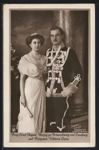 AK Herzog Ernst August von Braunschweig mit Braut
