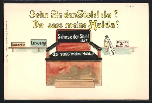 Künstler-AK Bruno Bürger & Ottillie Nr. 1836: Stuhl von Hulda