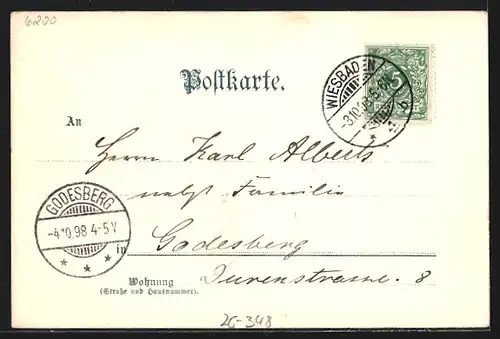 Künstler-AK Carl Münch: Wiesbaden, Partie am Kochbrunnen