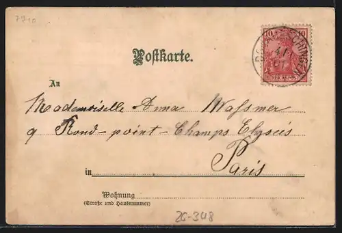 Künstler-AK Carl Münch: Donaueschingen, Schützenbrücke mit Kirche