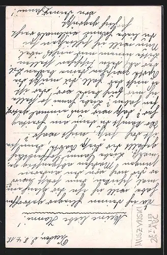 Künstler-AK Der Flieger und seine Frau, Abschiedsszene