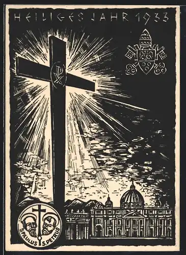 Künstler-AK Heiliges Jahr 1933, S. Paulus und S. Petrus