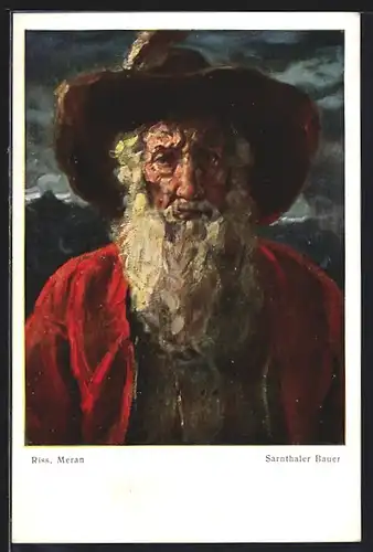 Künstler-AK Thomas Riss: Sarnthaler Bauer in Tracht
