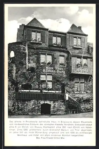 AK Boppard, vor dem Wein-Haus Römer-Burg