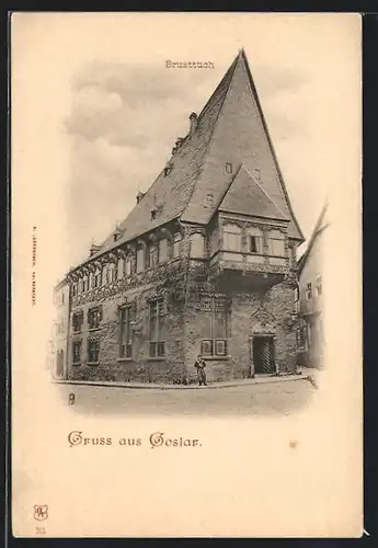 AK Goslar, Strassenpartie am Brusttuch
