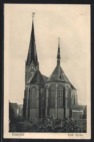 AK Osterfeld, Anblick der Kath. Kirche